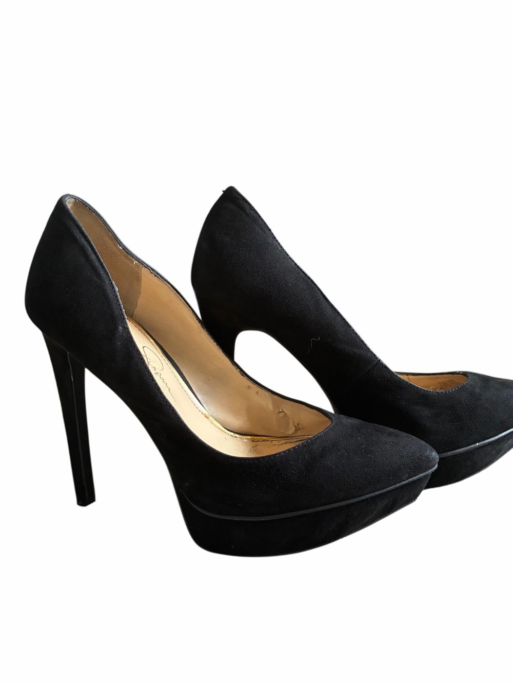 Jessica Simpson Black Suede Platform Stiletto Pumps